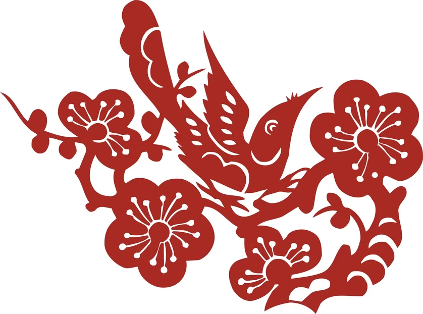 中国风中式传统喜庆民俗人物动物窗花剪纸插画边框AI矢量PNG素材【387】